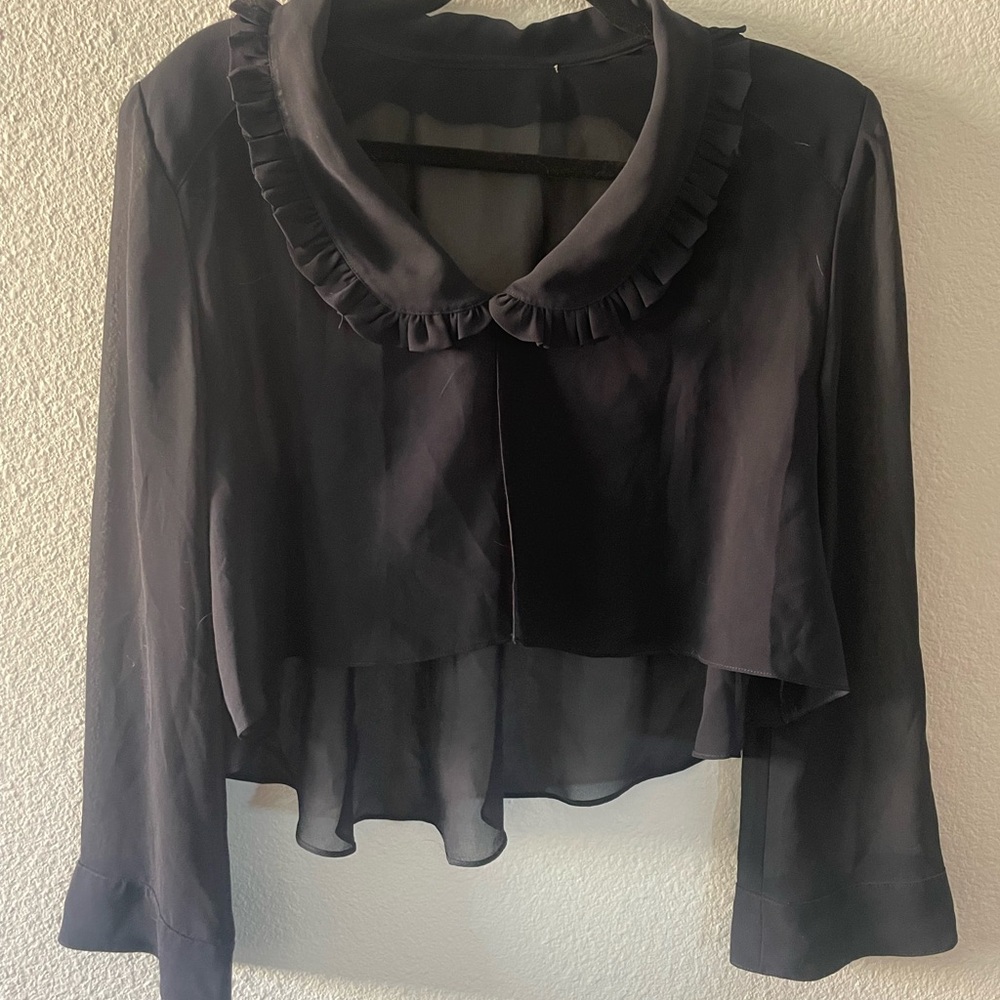 Elegant Blue Ruffled Women's Top